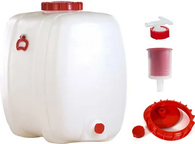 Produktbild von Graf Getränkefass Kunststofffass Oval 200 Liter mit Auslaufhahn NW 15 und Gärspund