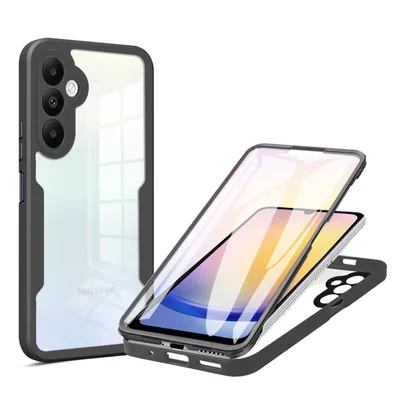 Produktbild von 360° Hülle für Samsung A25, 360 Grad Handyhülle mit Integriertem Displayschutz Schwarz