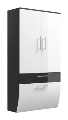 Produktbild von Posseik Hochschrank anthrazit-weiß, Salona (B x T x H) 70 x 134,5 x 30 cm, 5609 99
