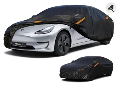 Produktbild von Autoplane Wasserdicht Atmungsaktiv für Tesla Model 3 (2017-2025) 7 Schichten Vollgarage Staubschutz Schwarz