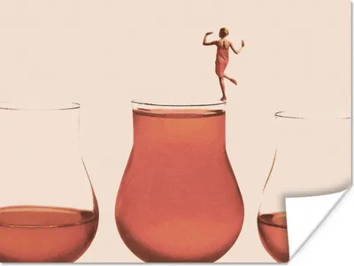 Produktbild von MuchoWow® Poster Frau - Wein - Jahrgang 160x120 cm - Foto Plakat