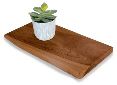 Produktbild von Steckboard mit Baumkante Wandregal Akazie massiv nussbaum lackiert 30 x 20 Amanda