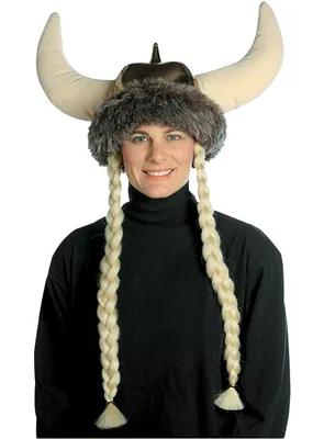 Produktbild von Riesenhörner Wikingerhelm mit Zöpfen