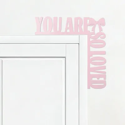 Türbogen-Deko "You Are So Loved", rosa Metall, 20x20 cm