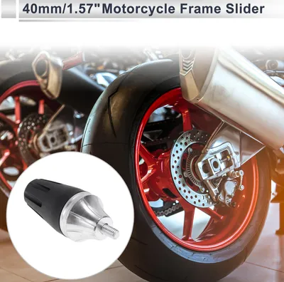 Produktbild von 8mm Motorrad Slider Rahmen Aluminiumlegierung Kunststoff Rad Verkleidung Schutz Crash Pad Schutzbügel 40mm 118mm mit Bolzen Silberton 1 Set