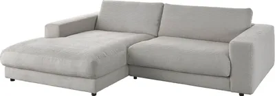 Produktbild von KAWOLA Sofa MADELINE Ecksofa Cord steingrau Longchair links