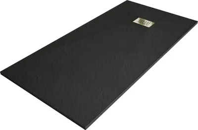 Zdjęcie produktu dla Mexen Hugo brodzik prostokątny SMC 170 x 80 cm, czarny, maskownica złota - 42708017-G