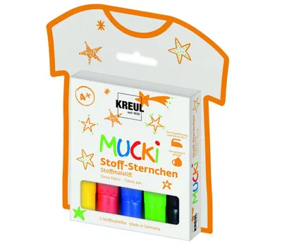 Produktbild von KREUL MUCKI Stars Textilmarker Set 5 Stück