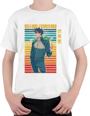 Produktbild von Megumi Fushiguro Jujutsu Kaisen Shikigami Frosch Geschenk Vintage Uni Kinder T-Shirt, Weiß, 128