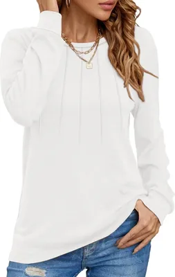 Imagen del producto de Suéter de dama, diseño elegante, cuello redondo, cómodo, cálido, color blanco, talla L