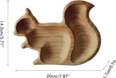 Imagen del producto de Bandeja de madera con forma única, plato de madera para servir aperitivos, bandeja decorativa para fiestas y celebraciones