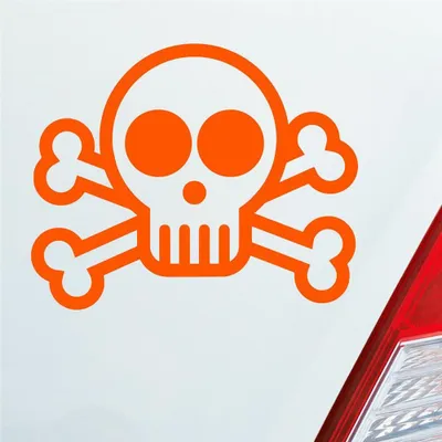 Produktbild von Auto Aufkleber Totenkopf Piraten Pirat Tuning Skull Dead 10x9 cm Orange Sticker Heckscheibenaufkleber