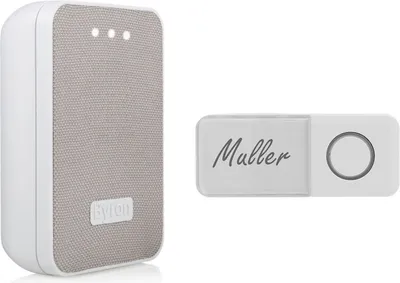 Produktbild von Drahtlose Türklingel mit Stoffschrift. Batteriebetrieben