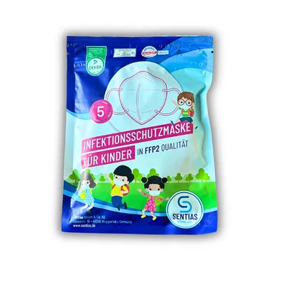 Produktbild von Sentias Kindermaske in FFP2 Qualität, Maske für Kinder, 5 Stück
