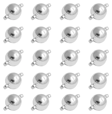 Magnetische Kugelverschlüsse 7 mm, 20 Stück, weiß, für Schmuck