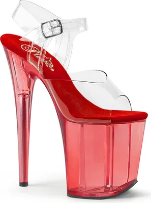 Produktbild von FLAMINGO-808T Herren Sandale von Pleaser, Transparent Rot , EU 40, US 10