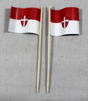 Produktbild von Party-Picker Flagge Wien Österreich Papierfähnchen in Spitzenqualität 25 Stück Beutel
