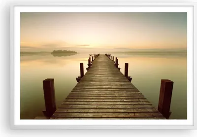 Produktbild von Gerahmtes Poster - Weißer Rahmen - Brücke See - 91,5x61 cm - Wand Bild - Wanddeko - Wandbilder - Kunstposter - Wandposter - Bilderrahmen - Bilder - Kunstdruck - Wandbild - P2WAA91x61-3625