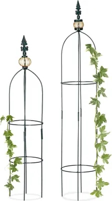 Produktbild von Famanu Obelisk Set 2 Stück - 99,5 cm & 80 cm hoch - dunkelgrün
