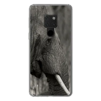 Produktbild von MuchoWow® Handyhülle Schutzhülle Hülle für Huawei P40 Lite Elefant - Tiere - Schwarz - Weiß Silikon Softcase Handy Hülle - Handy