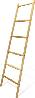 Produktbild von 2.03 Bambus Deko Leiter mit 6 Sprossen - ca. 55 x 170 cm - Holz Handtuch Halter Badezimmer