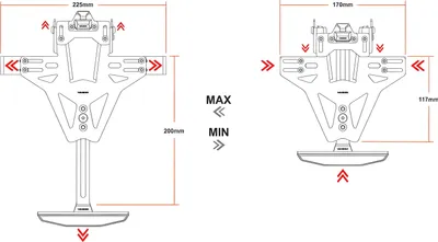 Produktbild von HIGHSIDER AKRON-RS PRO, Kennzeichenhalter Universal Typ 1, inkl. Kennzeichenbeleuchtung