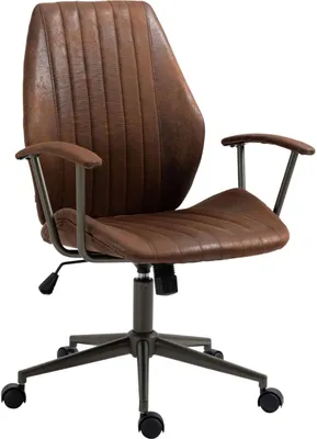 Produktbild von Bürostuhl Nampa, Kunstleder cognac, Wippmechanismus, höhenverstellbar, hohe Rückenlehne, 120 kg, 5 Leichtlaufrollen