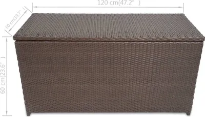 Produktbild von vidaXL Garten-Auflagenbox Braun 120x50x60 cm Poly Rattan