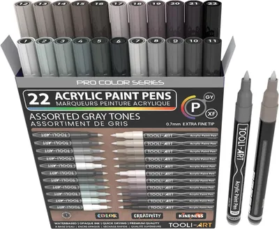 Obrázok produktu pre Sada akrylových fixiek 22 kusov, 0.7 mm jemný hrot, pre tvorbu