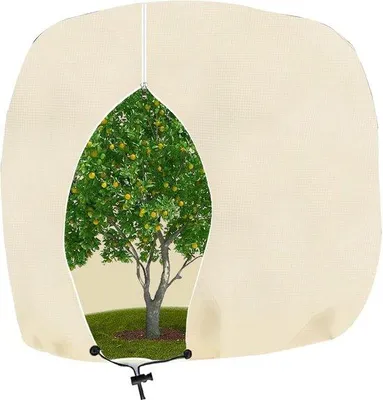 Obrázek produktu pro Unyqoos® Prodyšný zimní ochranný stan pro rostliny, bílý, 250 x 360 cm, 240 g/m² vliesová tkanina, s zipem a šňůrkou, ochrana proti mrazu a UV záření