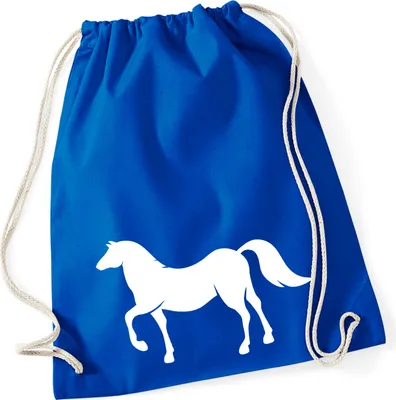Produktbild von Huuraa Turnbeutel Pferd Silhouette 12 Liter Bright Royal Baumwolle Rucksack Geschenkidee