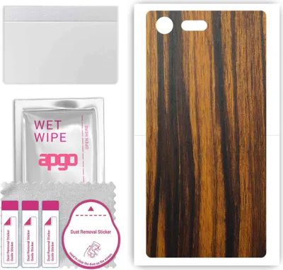 Produktbild von apgo Rückseite Schutzfolie, Skin, kompatibel mit Sony Xperia X Compact, Hinten Displayschutzfolie aus Vinylfolie, kratzfest, einfache Montage - Tigerwood