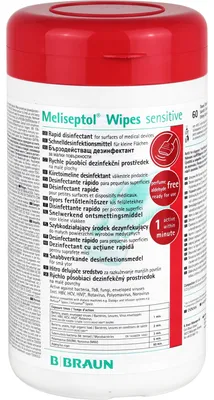 Produktbild von MELISEPTOL Wipes sensitive Spenderbox, 60 St. Tücher