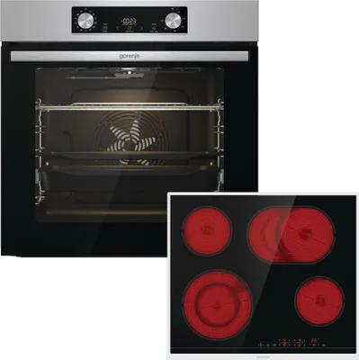 Produktbild von Gorenje BOS6737E06X+ ECT43X Steel Steam Backofen Set mit Glaskeramikkochfeld, 60cm
