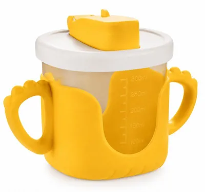 Obrázek produktu pro Verk 07331 Dětský hrneček se silikonovými držadly a brčkem, 300 ml, žlutý