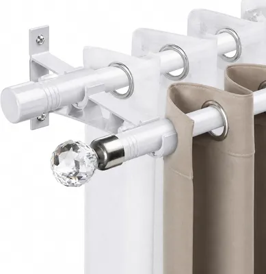 Produktbild von Gardinenstange Doppelte Gardinenstange, weiß, 76-368 cm