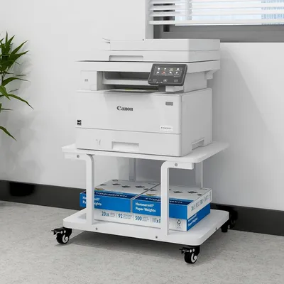 Produktbild von PUNCIA 2-schrichte Druckertisch mit Rollen 60 x 50 cm mobiler Druckerwagen Büro Schule