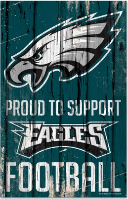 Produktbild von NFL Philadelphia Eagles Proud to Support Football Wood Sign Holzschild Holz Deko 43x28cm