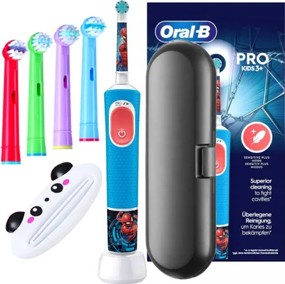 Produktbild von Oral-B | Elektrische Zahnbürste - D103 Kids Spiderman - Blau - 2 Reinigungsmodi - Inklusive Zubehör