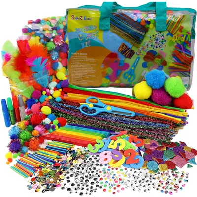 Produktbild von XXL Bastelset Kinder Kreativset – Riesen Bastelkoffer mit Bastelmaterial