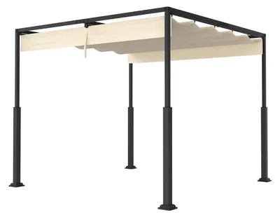 Immagine prodotto di Tenda da sole per terrazza, dimensioni 3x3 metri, impermeabile, stabile, resistente alle intemperie, con zone d'ombra regolabili, colore beige