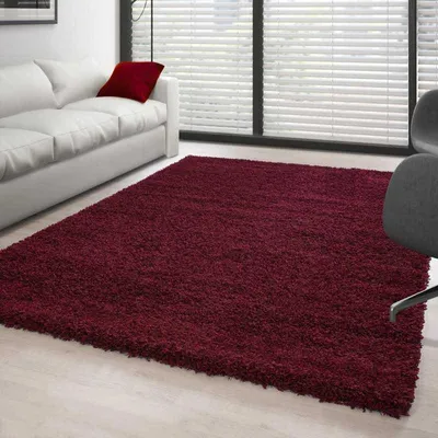 Produktbild von TapisTrend Zotteliger Teppich Rot 300x400 cm Hochfloriger, einfarbig