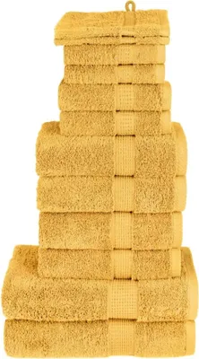 Productafbeelding van 12-delige Handdoekenset SOLUND 600 g/m² goudkleurig