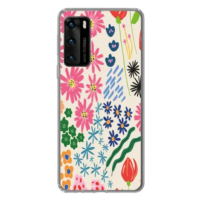 Produktbild von MuchoWow® Handyhülle Schutzhülle Hülle für Huawei P40 Blume - Blätter - Feldblumen Silikon Softcase Handy Hülle - Handytasche
