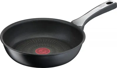Produktbild von Tefal Bratpfanne 20 cm, Unlimited On, Aluminium, Schwarz, kratzfeste Titan-Antihaftversiegelung, Thermo-Punkt, Spülmaschinenfest, Ofenfest bis 175 °C, PFOA-frei, für alle Herdarten inkl. Induktion, Thermo-Fusion+ Basis