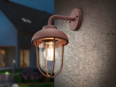 Produktbild von LED Außenwandleuchte in Rostoptik moderne Laterne - Außenwandlampen für Hauswand