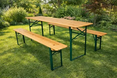 Obrázok produktu pre Pivný set BAVORD PREMIUM 200x50 cm – stôl + 2 lavice, masív borovica 30 mm, rám 30x30x3 mm