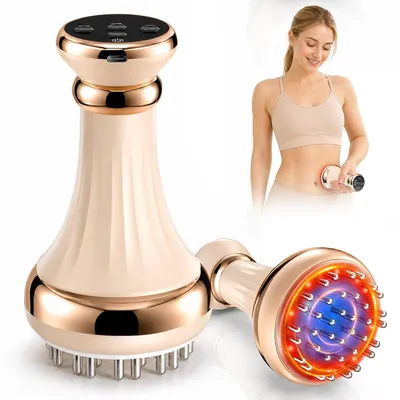 Produktbild von Elektrisches Lymphmassagegerät mit Wärmefunktion,Anti Cellulite Körpermassagegerät mit Vibration& Schröpfmassage,USB Akku Massagegerät für Beine Bauch