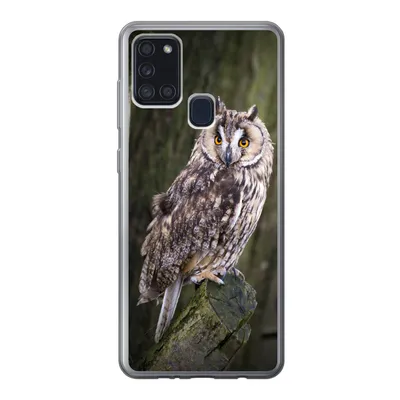 Produktbild von MuchoWow® Handyhülle Schutzhülle Hülle für Samsung Galaxy A21s Eule - Nahaufnahme - Baum Silikon Softcase Handy Hülle - Hartschale