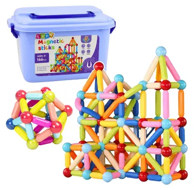 Image de Coffret de blocs de construction magnétiques, tiges 3D